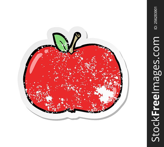 Distressed Sticker Of A Cartoon Apple
