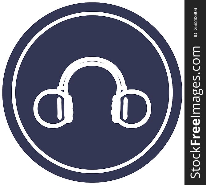 music headphones circular icon symbol