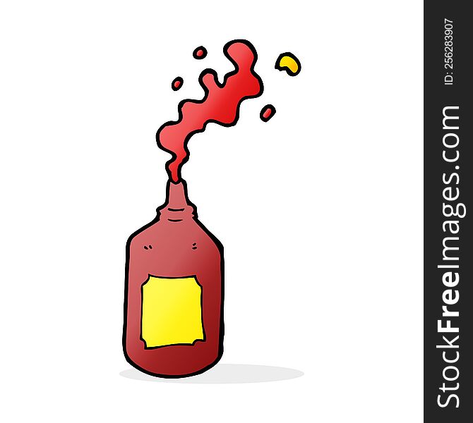 Cartoon Squirting Ketchup Bottle