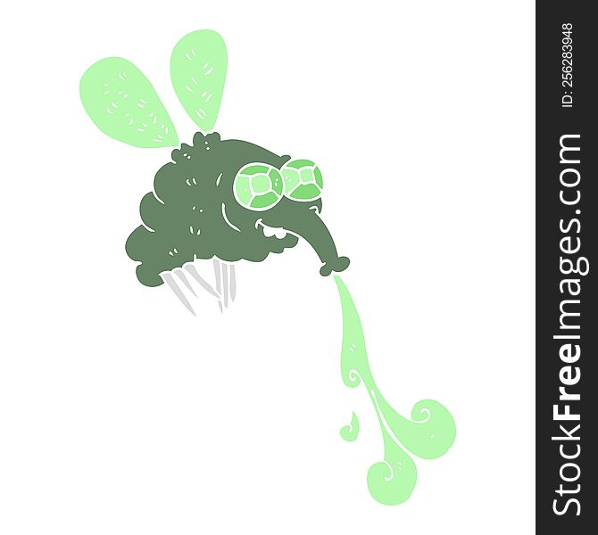 flat color illustration of gross fly. flat color illustration of gross fly