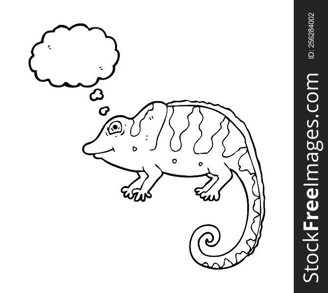 Thought Bubble Cartoon Chameleon