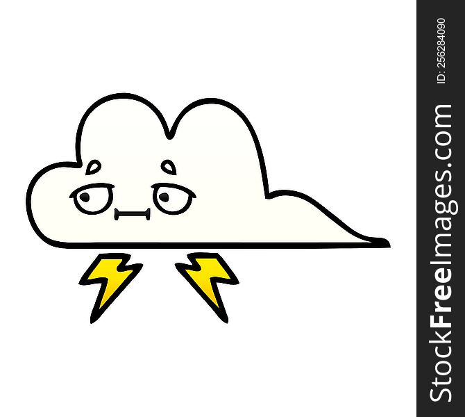 gradient shaded cartoon of a thunder cloud