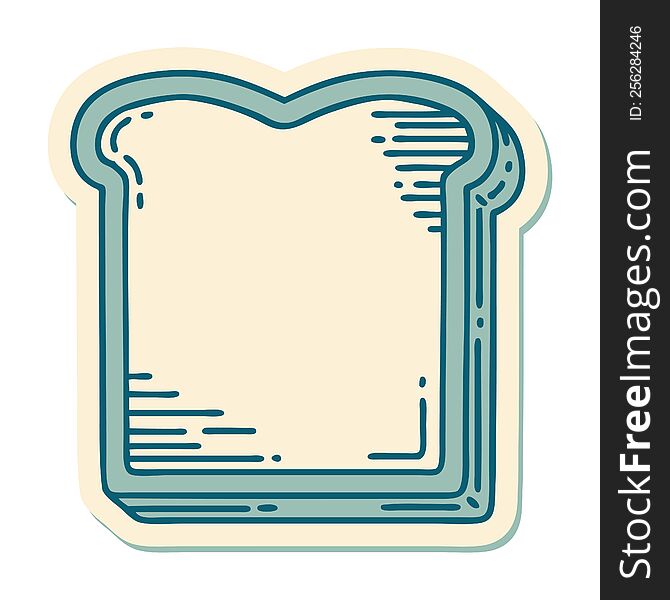 Tattoo Style Sticker Of A Slice Of Bread