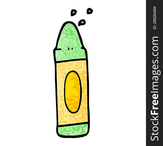 grunge textured illustration cartoon green crayon