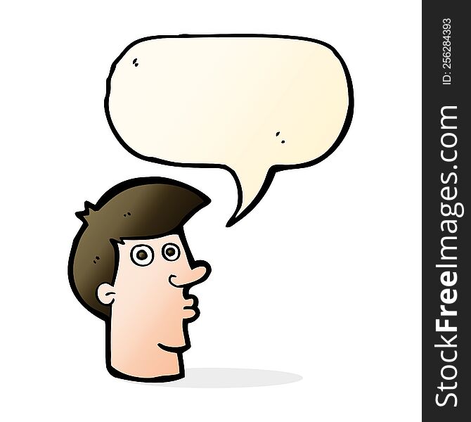 cartoon confused man with speech bubble