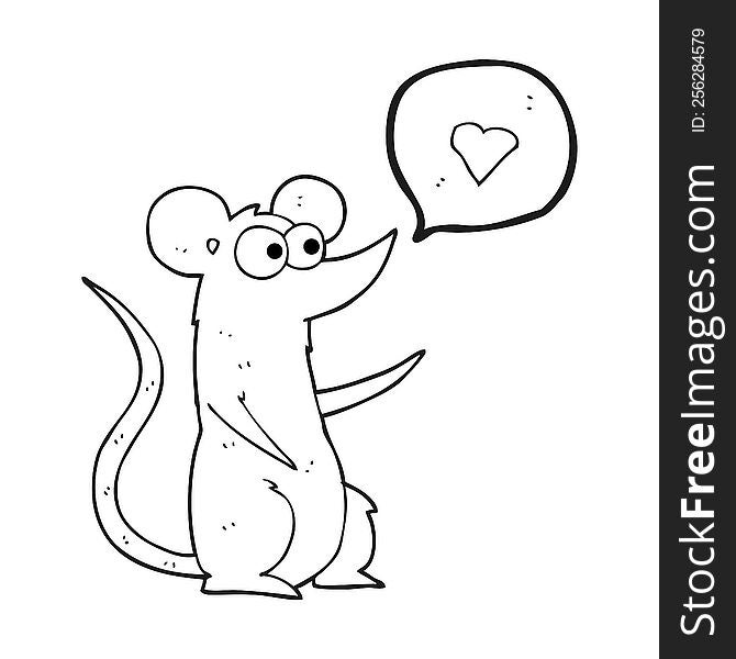 black and white cartoon mouse in love