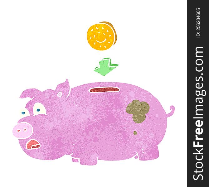 Retro Cartoon Piggy Bank