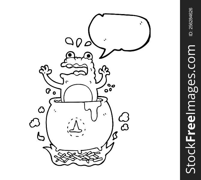 freehand drawn speech bubble cartoon funny halloween toad