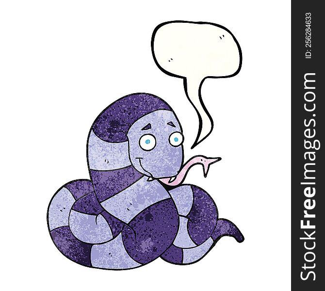 Speech Bubble Textured Cartoon Snake