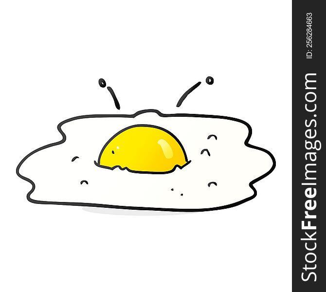 freehand drawn cartoon fried egg