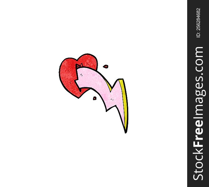 cartoon lightning bolt heart