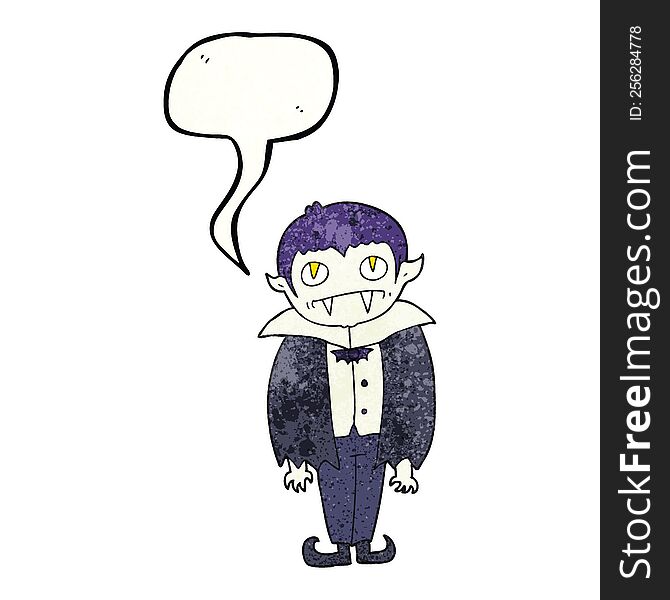 Speech Bubble Textured Cartoon Vampire Boy