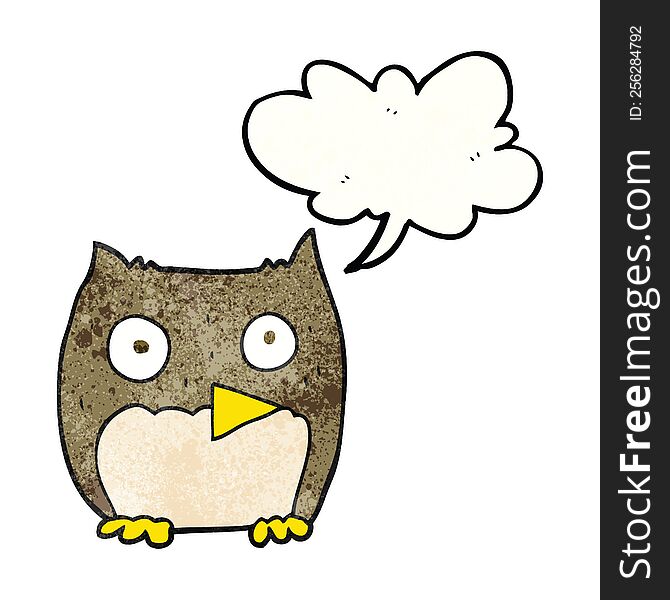 Speech Bubble Textured Cartoon Owl