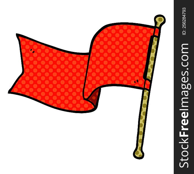 cartoon doodle red flag