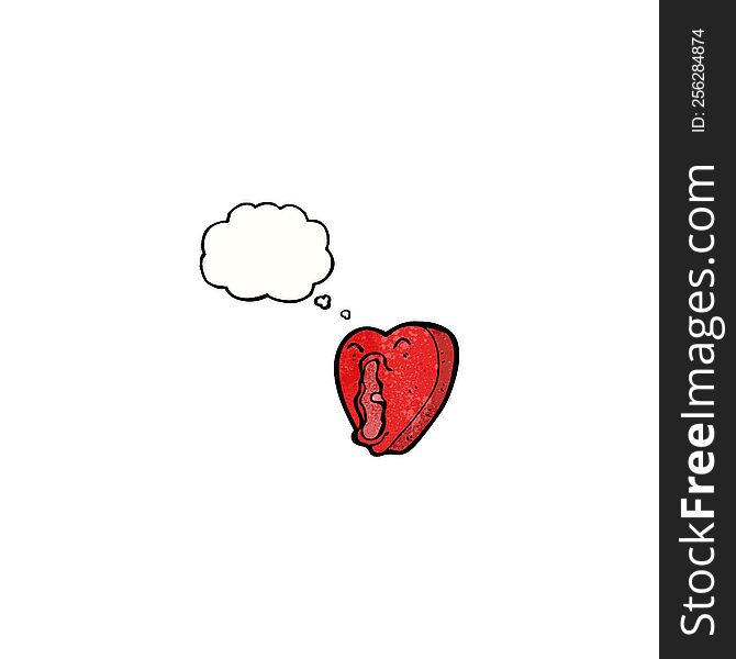 cartoon heart with thought bubble