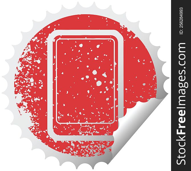 distressed sticker icon illustration of a tablet computer. distressed sticker icon illustration of a tablet computer