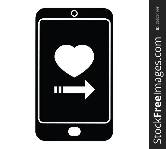 Dating App On Cell Phone Graphic Icon