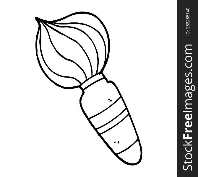 line drawing cartoon of a large paint brush