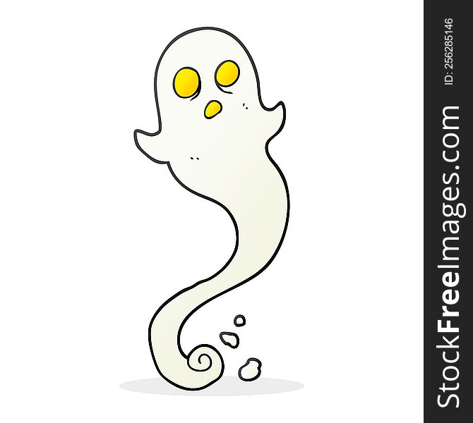 freehand drawn cartoon halloween ghost