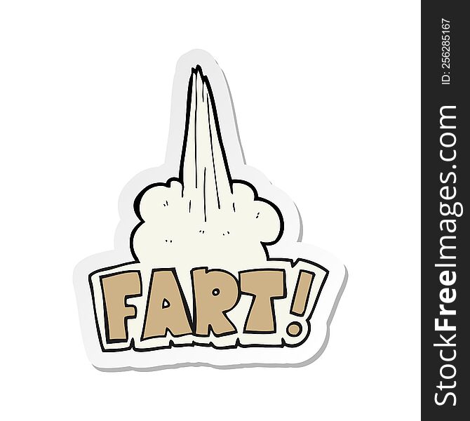 sticker of a cartoon fart symbol
