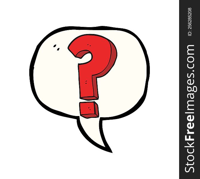 Speech Bubble Cartoon Question Mark Symbol