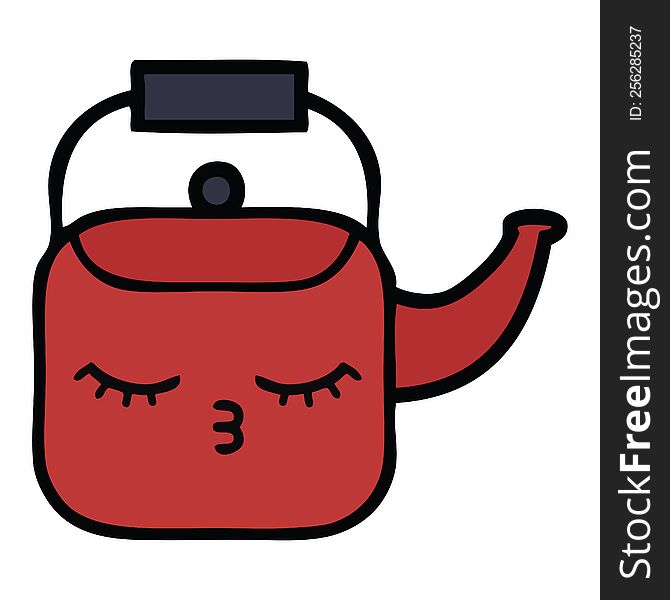 cute cartoon of a kettle. cute cartoon of a kettle