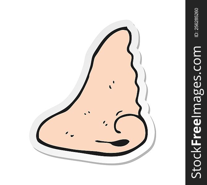 sticker of a cartoon human nose