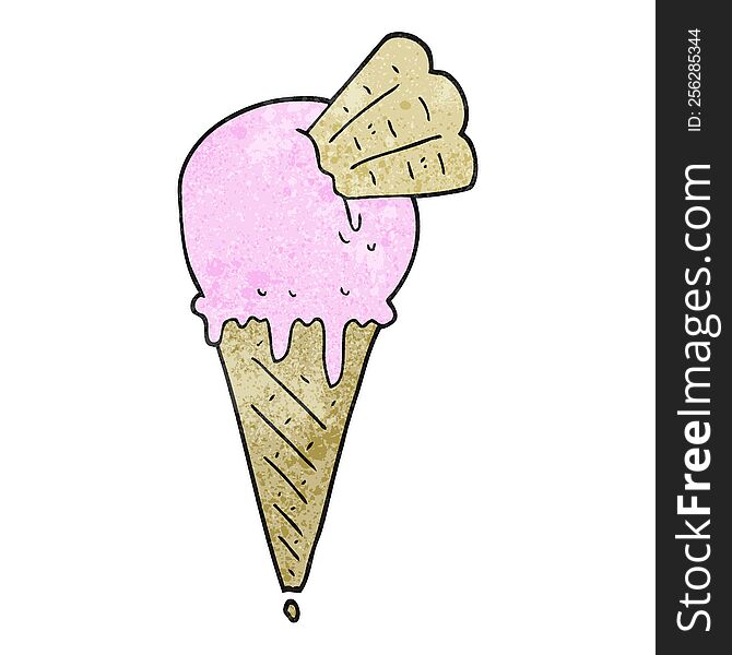 Textured Cartoon Ice Cream Cone