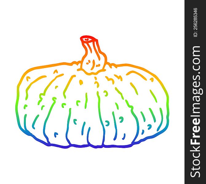 rainbow gradient line drawing of a cartoon squash