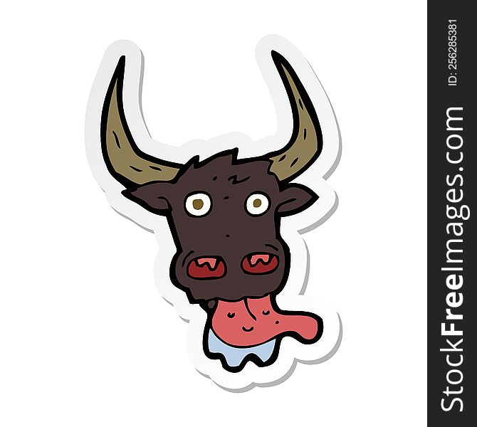 sticker of a cartoon cow face