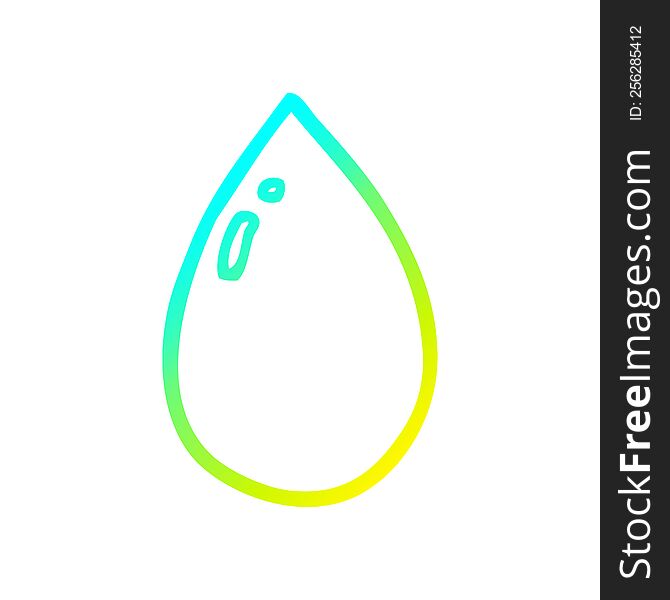 Cold Gradient Line Drawing Cartoon Water Droplet
