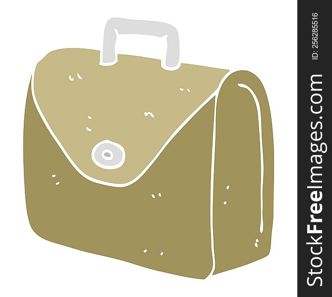 flat color illustration of old briefcase. flat color illustration of old briefcase