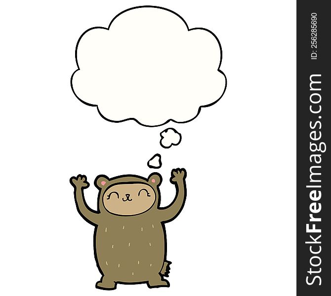 cute cartoon bear with thought bubble. cute cartoon bear with thought bubble