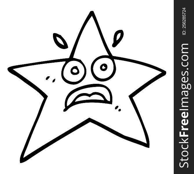 funny black and white cartoon star