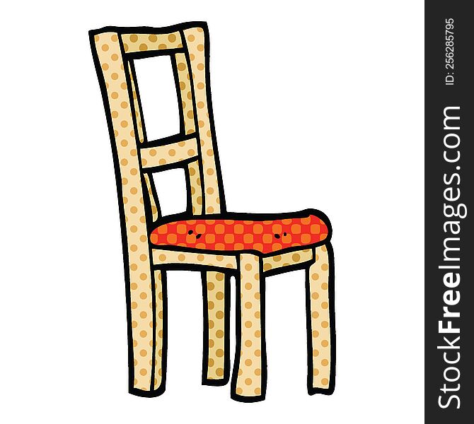 comic book style cartoon wooden chair