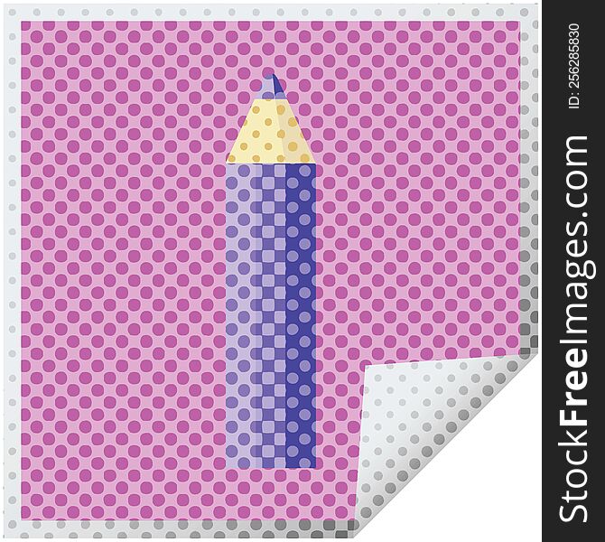 Purple Coloring Pencil Graphic Square Sticker