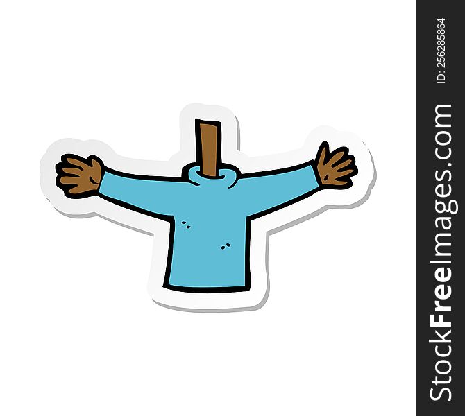 Sticker Of A Cartoon Body Waving Arms