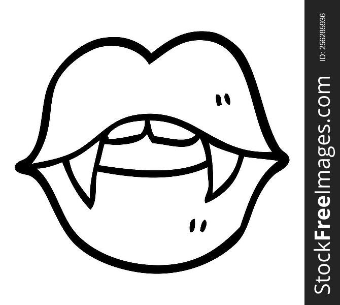 Black And White Cartoon Vampire Mouth