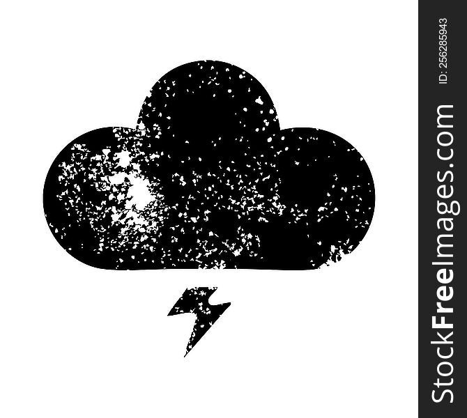 Distressed Symbol Thunder Cloud