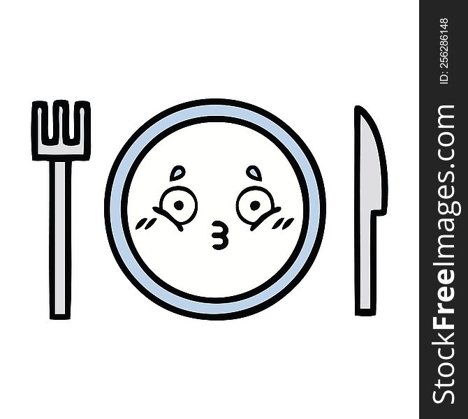 cute cartoon of a dinner plate. cute cartoon of a dinner plate