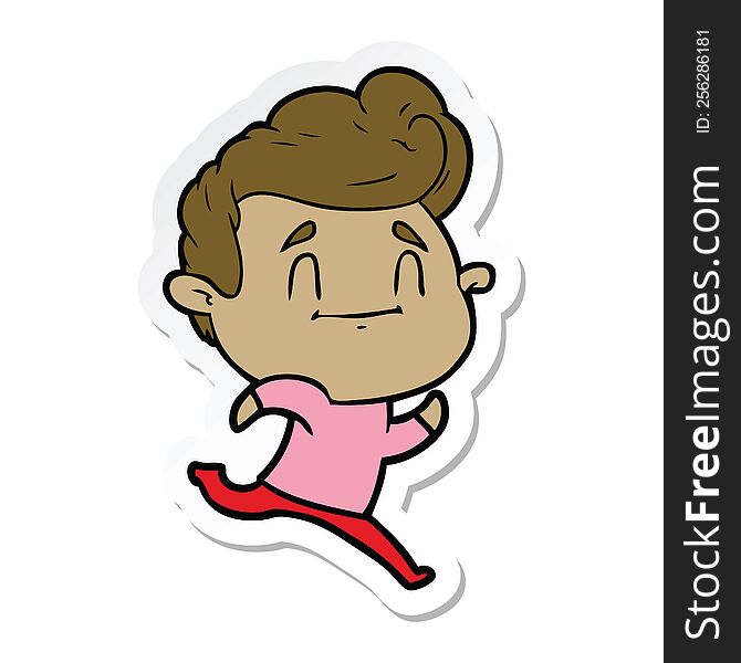 sticker of a running cartoon man