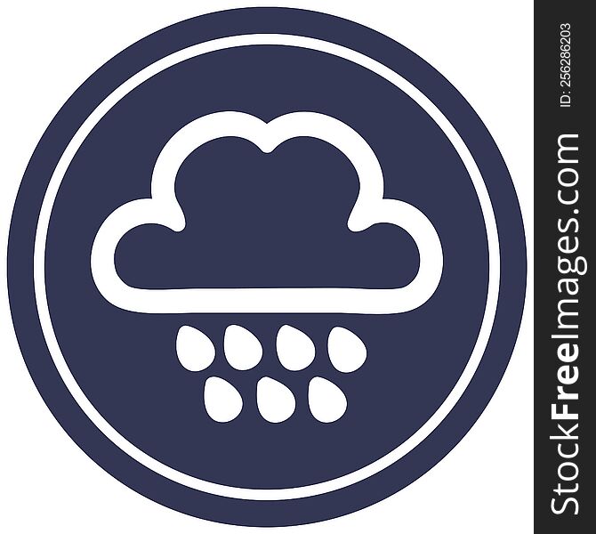 Rain Cloud Circular Icon
