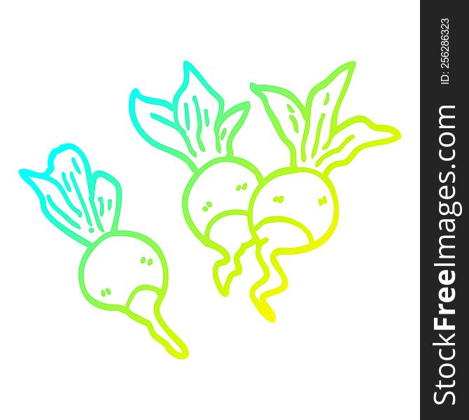 cold gradient line drawing cartoon beetroot plants