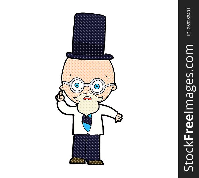 cartoon man wearing top hat