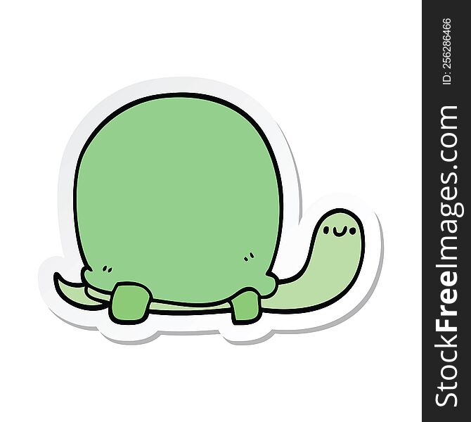 sticker of a cute cartoon tortoise