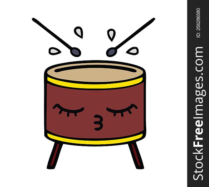 cute cartoon of a drum. cute cartoon of a drum