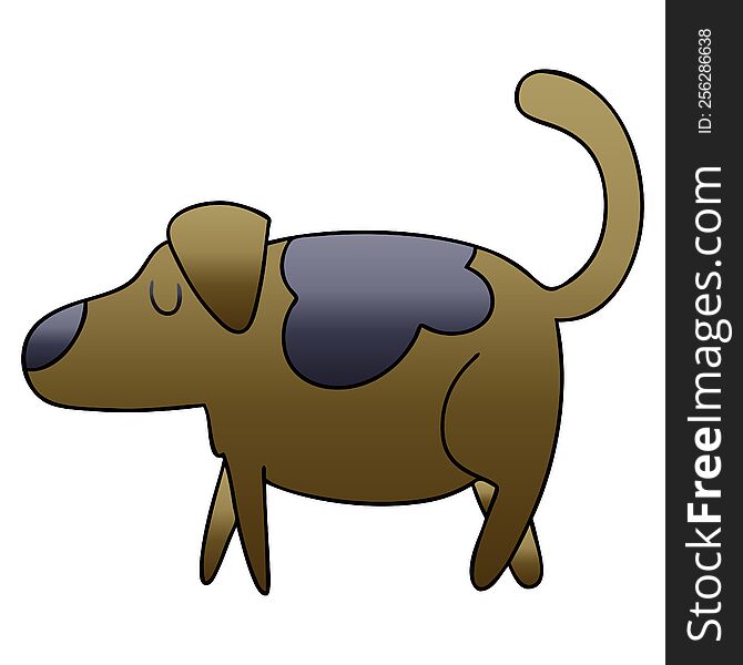 Quirky Gradient Shaded Cartoon Dog