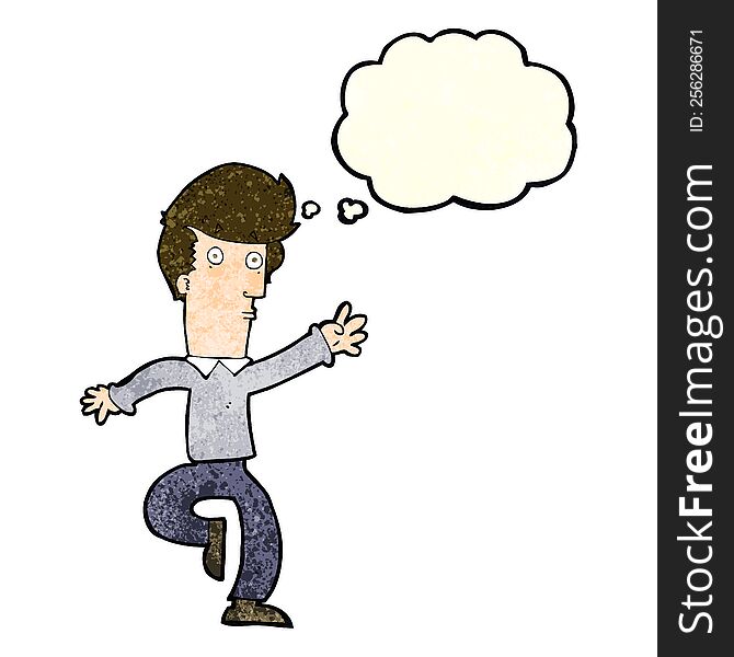 Cartoon Rushing Man With Thought Bubble