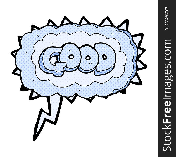 freehand drawn comic book speech bubble cartoon Good symbol