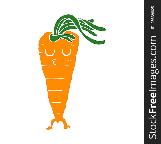 flat color style cartoon carrot